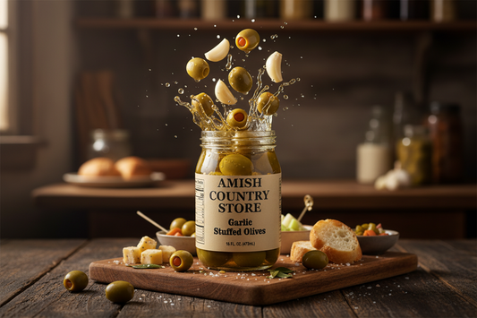 Garlic Stuffed Olives | Bold Briny Pantry Favorite | 16 oz