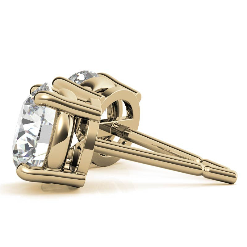 AGI Certified 6 CTW Lab Grown Diamond Stud Earrings in 14K White or Yellow Gold – G VS Round Cut