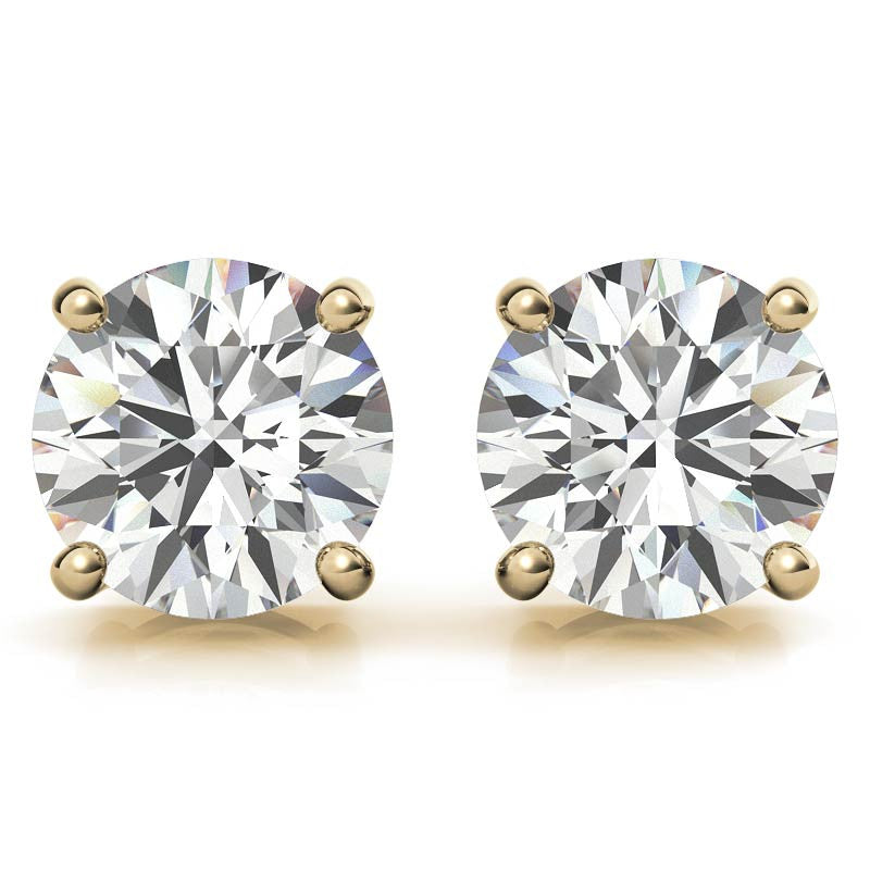 3.50 CTW Lab Grown Round Diamond Stud Earrings in 14k Gold – G/VS AGI Certified