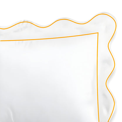 400TC Cotton Scallop Embroidery & Border Sateen Solid Duvet Cover Set