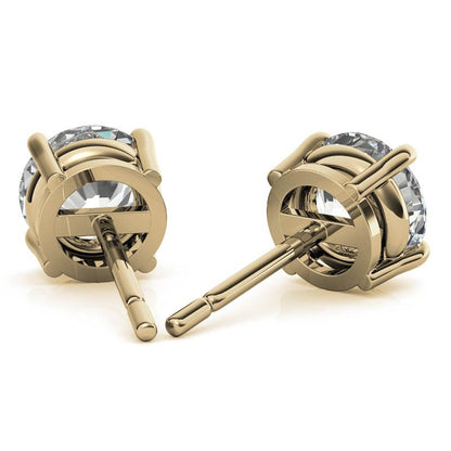 AGI Certified 6 CTW Lab Grown Diamond Stud Earrings in 14K White or Yellow Gold – G VS Round Cut