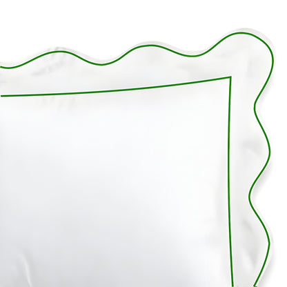 400TC Cotton Scallop Embroidery & Border Sateen Solid Duvet Cover Set
