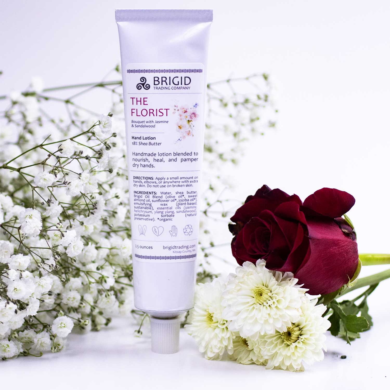 The Florist Natural Hand Lotion - Jasmine, Ylang Ylang, Helichrysum, and Sandalwood