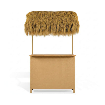 Alora 3-Piece Hawaiian Bar-Height Patio Set With Grass Canopy And Stools (SAK63047)