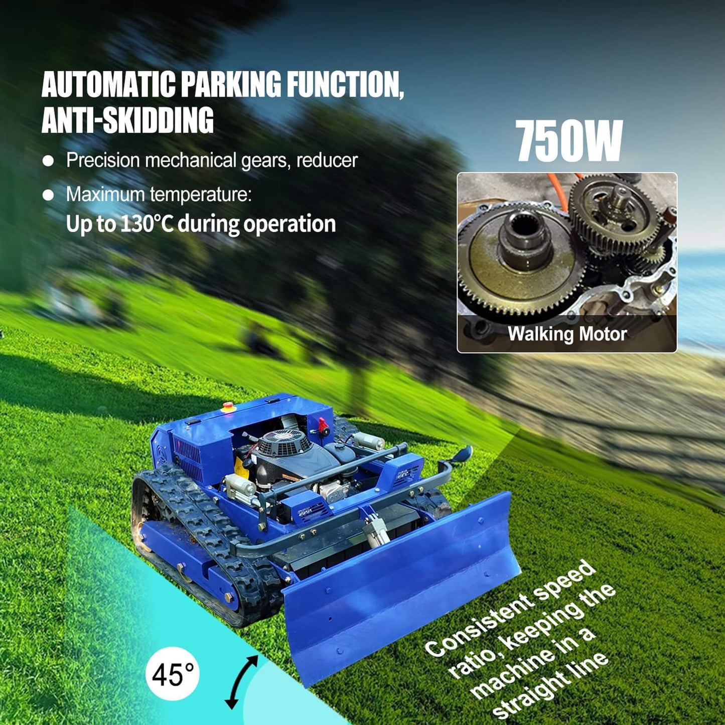 Heavy-Duty Commercial Remote-Controlled Lawn Mower With Snow Plow (SAK85214)