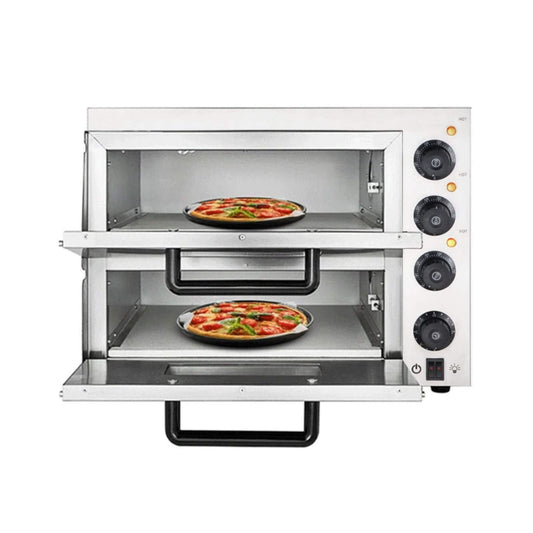 Heavy-Duty Electric 2000W Indoor Commercial Countertop Double Deck Pizza Oven (SAK36147)