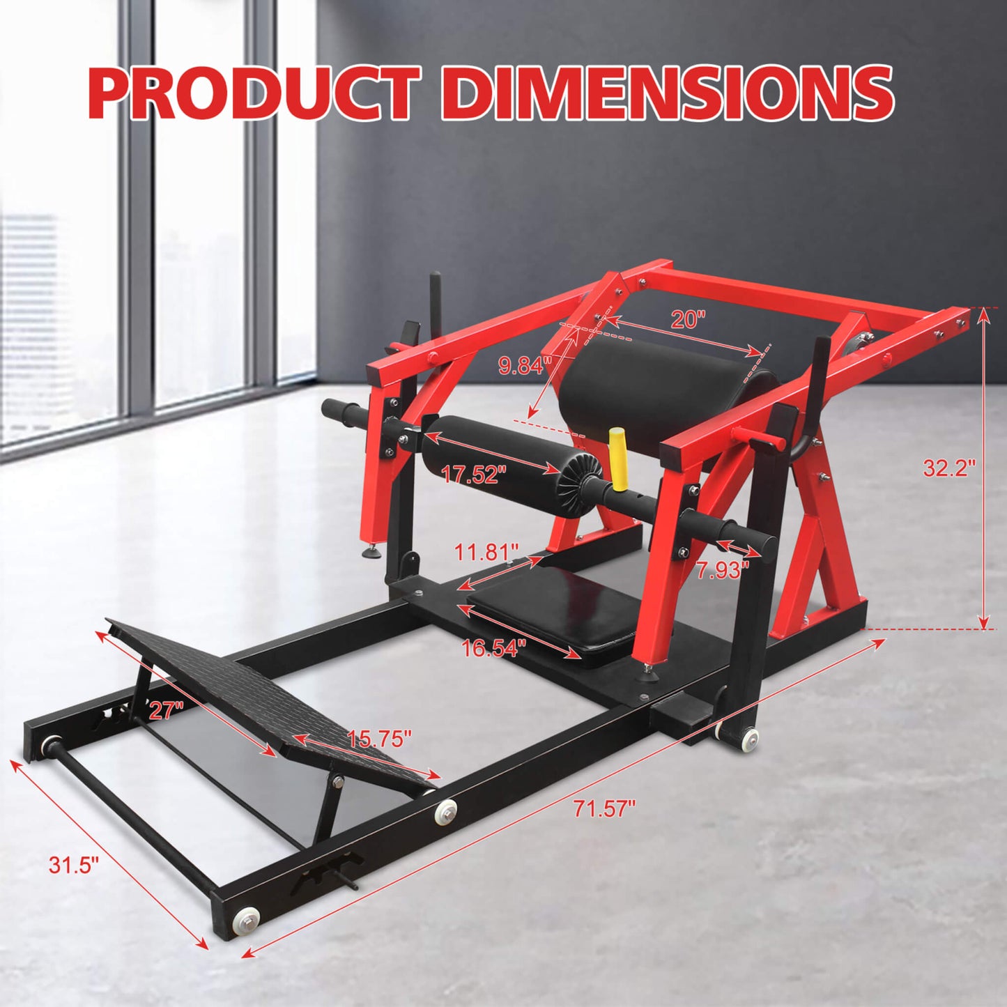 Rovix Heavy-Duty High Strength Steel Hip Thruster With Non-Slip Handles And Comfortable Foam Paddings (SAK92581)
