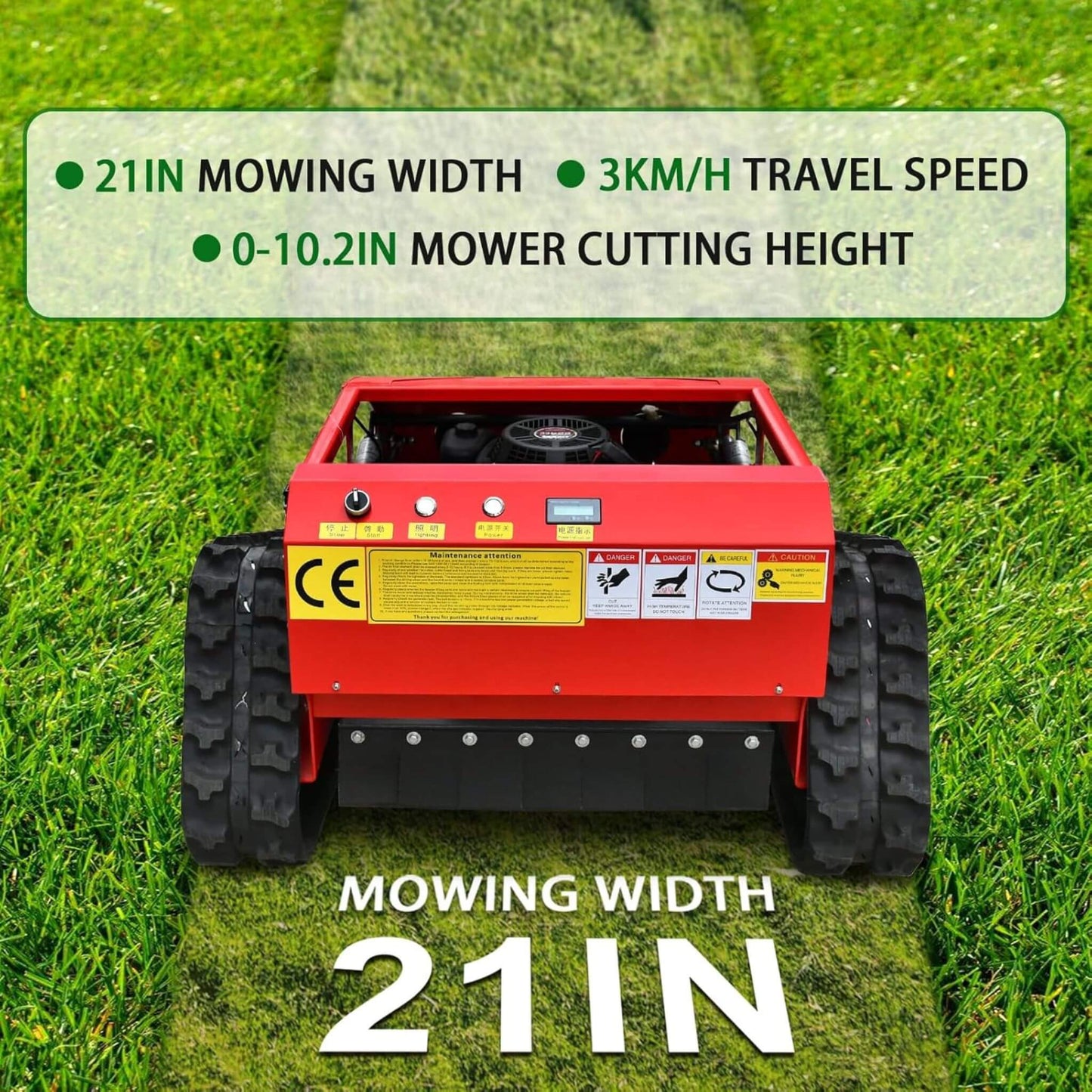 OVK Heavy-Duty Industrial Remote-Controlled Lawn Mower With Adjustable Cutting Height (SAK71239)