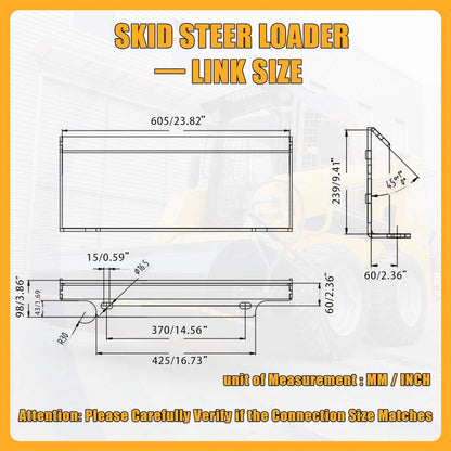 Heavy-Duty Mini Skid Steer Stump Grinder Attachment With Carbide Steel Teeth (SAK57481)