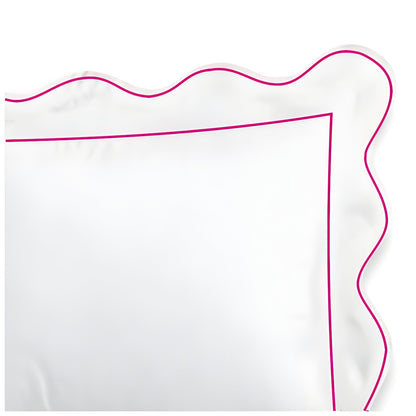 400TC Cotton Scallop Embroidery & Border Sateen Solid Duvet Cover Set