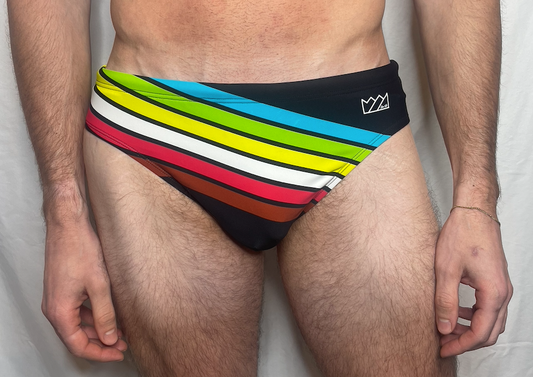 CTS BLACK RETRO STRIPE SWIM BRIEF