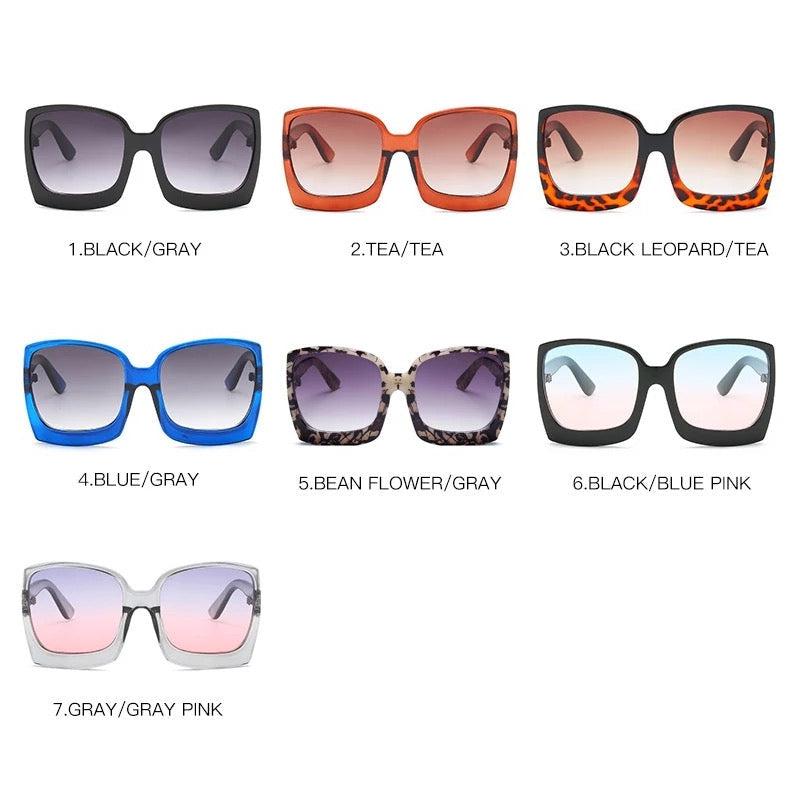 Tortoise  Megan Oversized Gradient Sunglasses