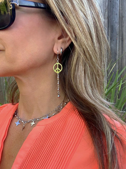 PEACE CHAIN EARRINGS