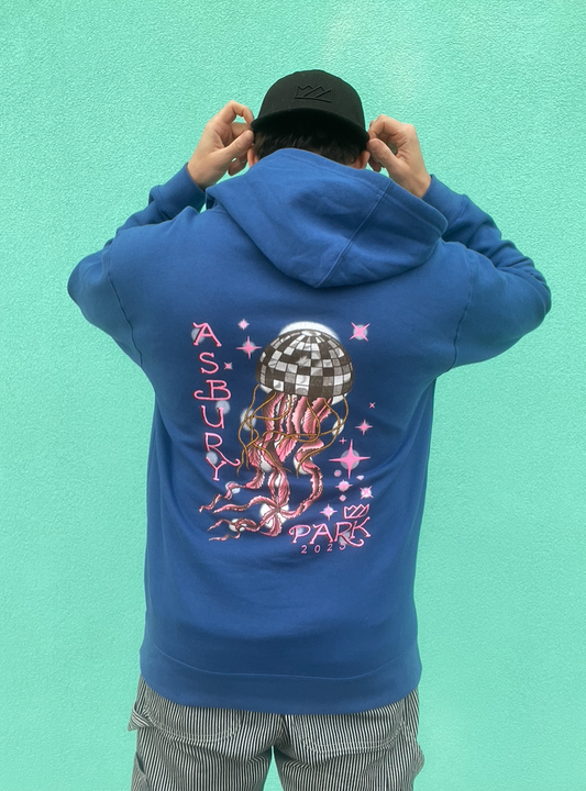 CHRIS TURK SWIM X ETERNAL SUNSHINE HOODIE IN BLUE