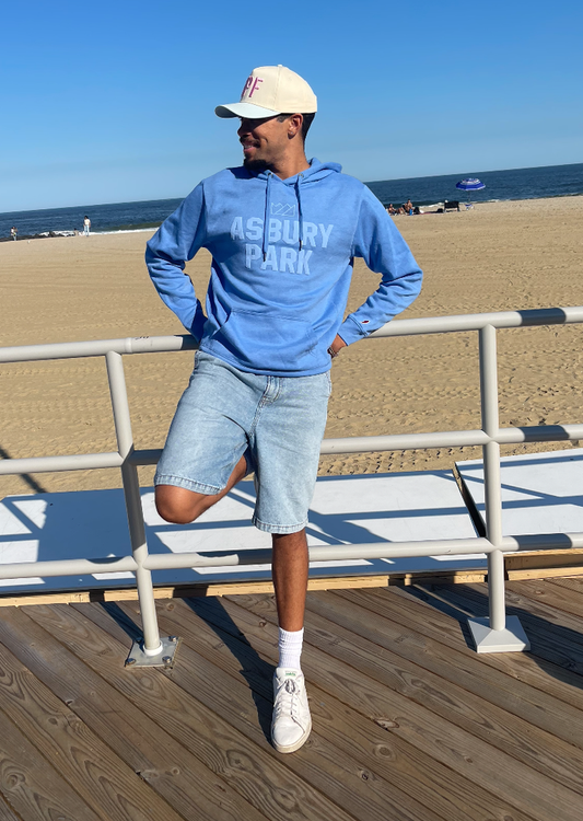 CHRIS TURK SWIM BABY BLUE ASBURY PARK CROWN HOODIE