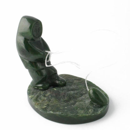 Canadian Nephrite Jade Fisherman catching seal CLEARANCE