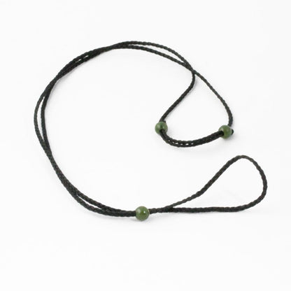 Thick Black or Dark Brown Cord with Jade Beads