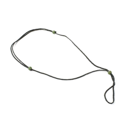 Thick Black or Dark Brown Cord with Jade Beads