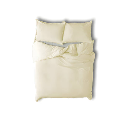 400TC Cotton Sateen Solid Fringe Duvet Cover Set