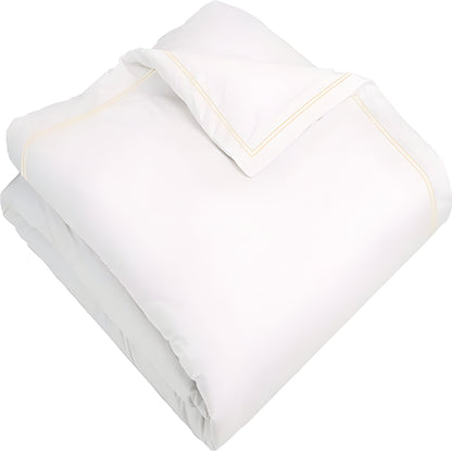 400TC Cotton Double Edge Embroidery Sateen Solid Duvet Cover Set
