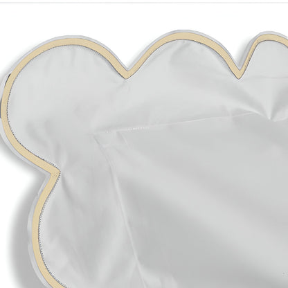 400TC Cotton Scallop Embroidery Sateen Solid Duvet Cover Set