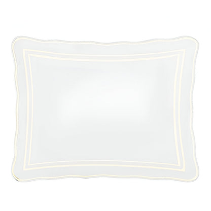 400TC Wavy Embroidery & Border Cotton Sateen Solid Duvet Cover Set