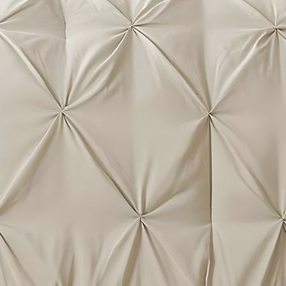 400TC Cotton Pintuck Sateen Solid Duvet Cover Set