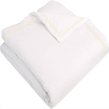 400TC Cotton Triple Edge Embroidery Sateen Solid Duvet Cover Set