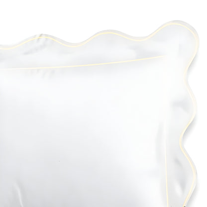 400TC Cotton Scallop Embroidery & Border Sateen Solid Duvet Cover Set