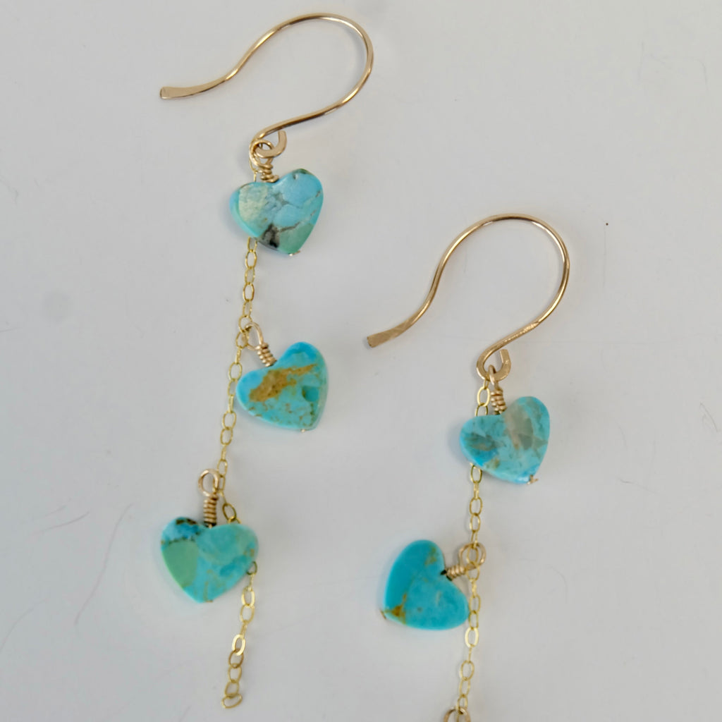 Turquoise Heart Earrings