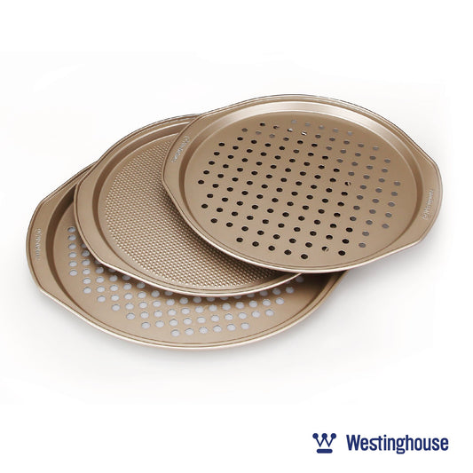 Pizza Pan Set, Carbon Steel, 3-pc (2x12" + 1x14" Pans)