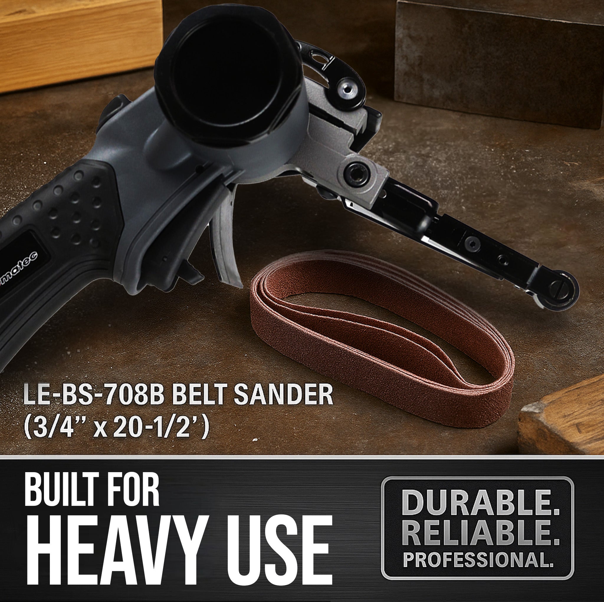 LE-BS-708B Air Belt Sander 3/4" x 20-1/2" – Heavy Duty Grinding