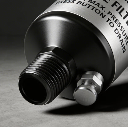 Professional Inline Air Filter System - 150 PSI Aluminum Oil & Water Separator with Drain (AI303)
