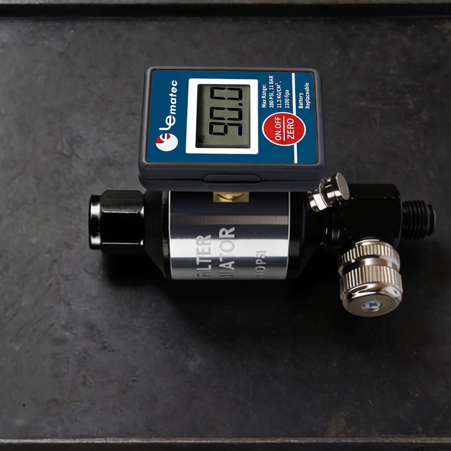 Professional 2-in-1 Air Filter System - 160 PSI Digital Regulator with Water Separator (AI303-R2)