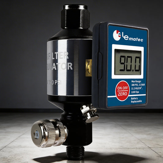 Professional 2-in-1 Air Filter System - 160 PSI Digital Regulator with Water Separator (AI303-R2)
