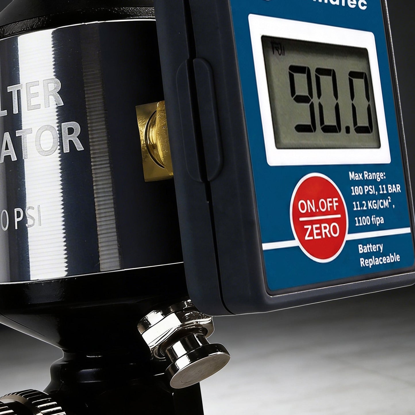 Professional 2-in-1 Air Filter System - 160 PSI Digital Regulator with Water Separator (AI303-R2)