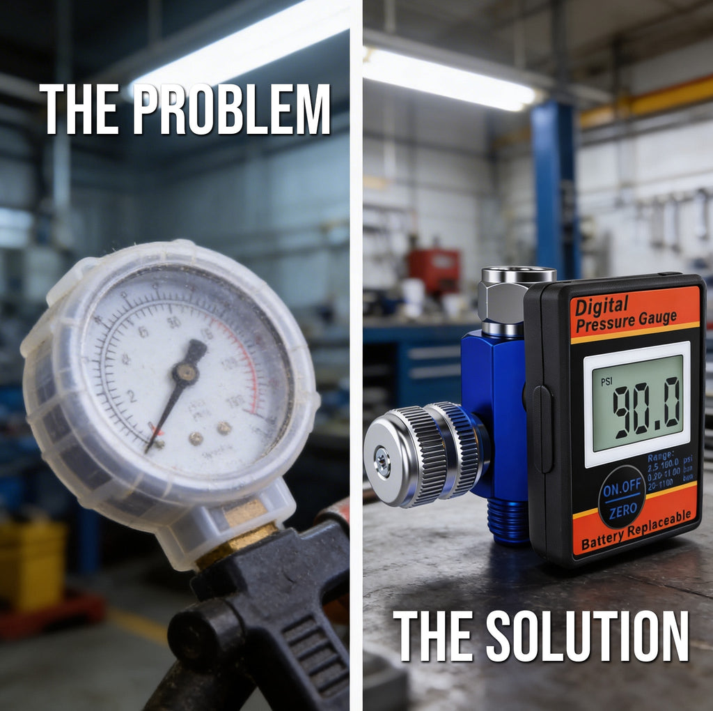 Professional Digital Air Pressure Regulator - Multi-Unit LCD Display with 160 PSI Range (DAR01B)