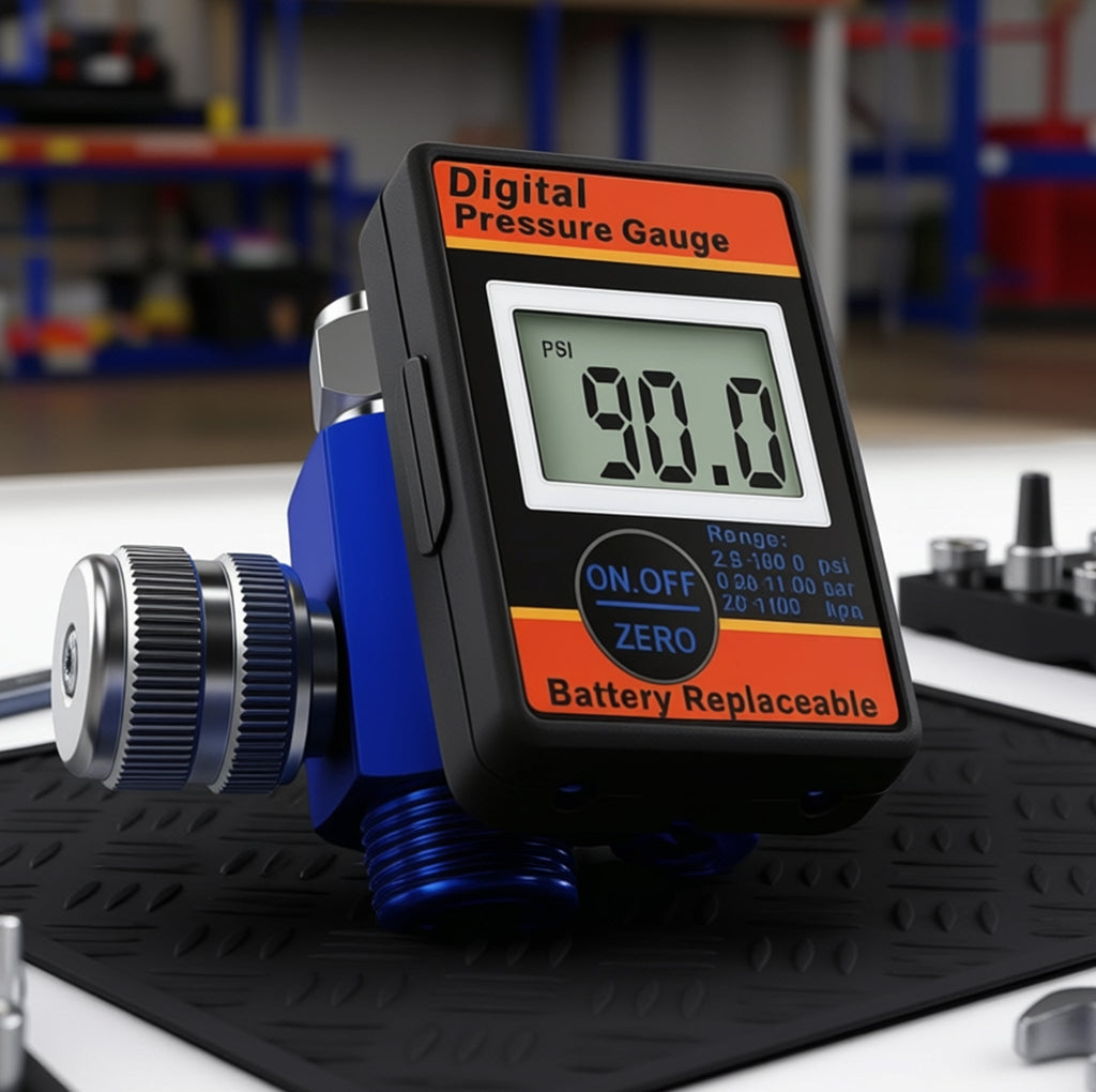 Professional Digital Air Pressure Regulator - Multi-Unit LCD Display with 160 PSI Range (DAR01B)