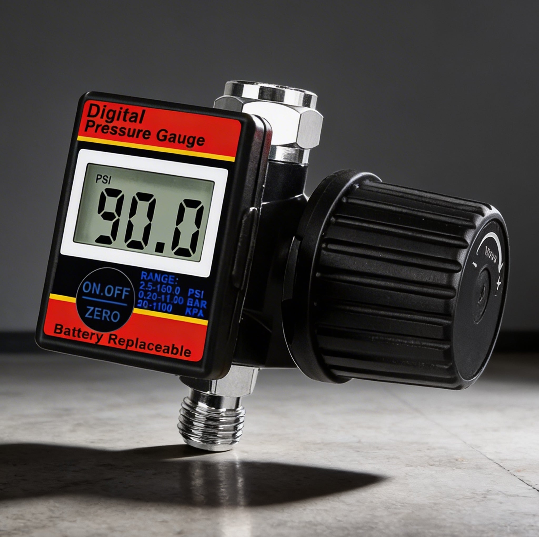 Professional Digital Air Regulator - 160 PSI Diaphragm Control with Multi-Unit Display (DAR02B)