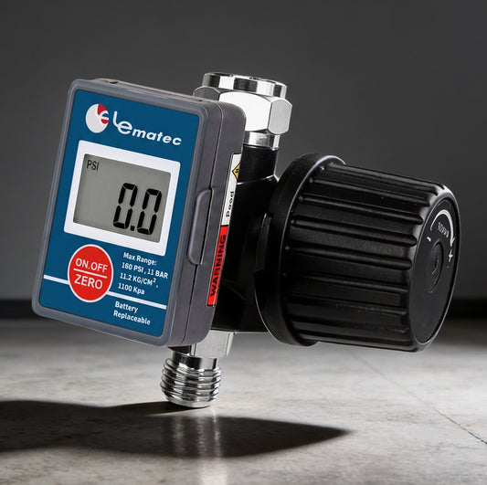 Professional Digital Air Regulator - 160 PSI Diaphragm Control with Multi-Unit Display (DAR02B)
