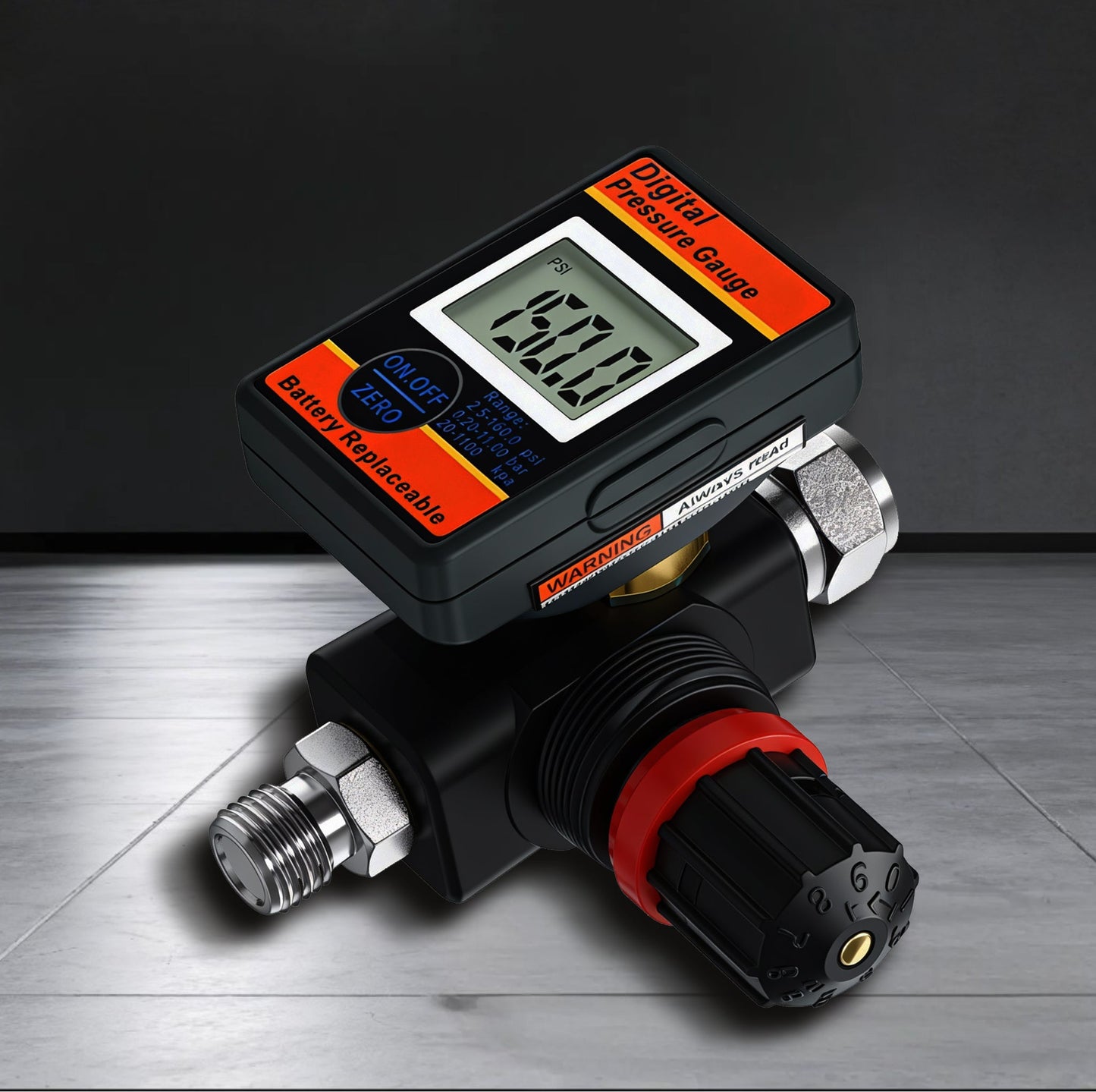 Digital Air Pressure Regulator with LCD Display - Professional 150 PSI Multi-Unit Control (DAR03B)