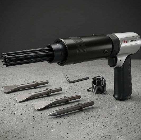 Professional Air Needle Chisel - 4500 BPM with Chisel Kit & 19 Needles
