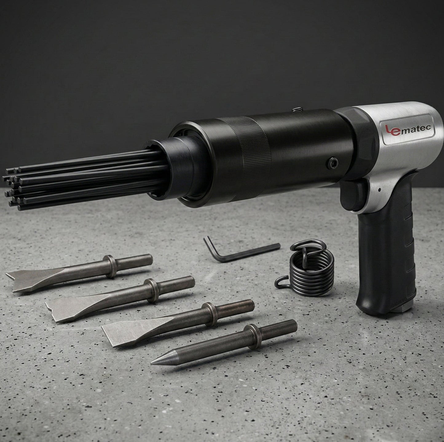 Professional Air Needle Chisel - 4500 BPM with Chisel Kit & 19 Needles