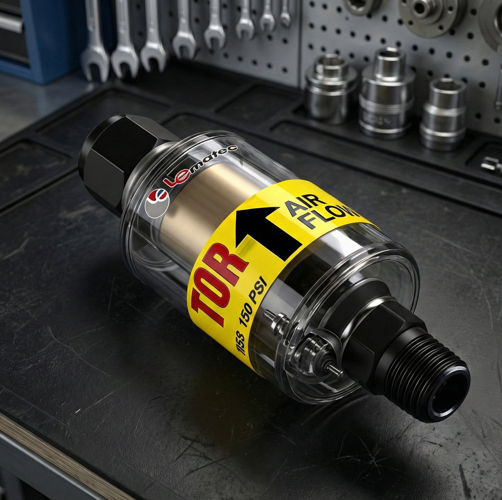 Professional Inline Air Compressor Filter - 150 PSI Oil & Water Separator with Auto Drain (ZN312)