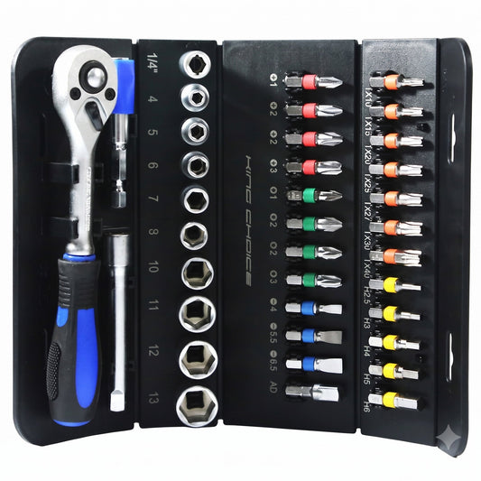 LE-RF237 37PCS 1/4" Drive Socket & Bit Set – Complete Kit