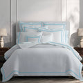 400TC Wavy Embroidery & Border Cotton Sateen Solid Duvet Cover Set