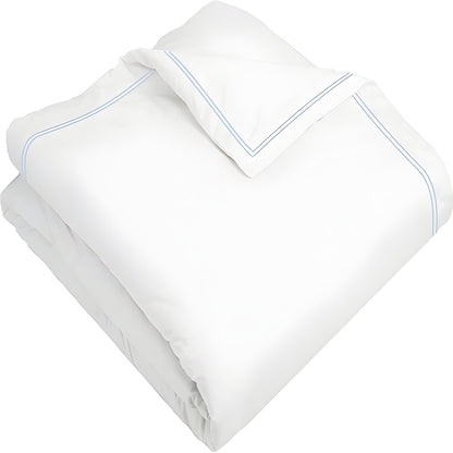 400TC Cotton Double Edge Embroidery Sateen Solid Duvet Cover Set