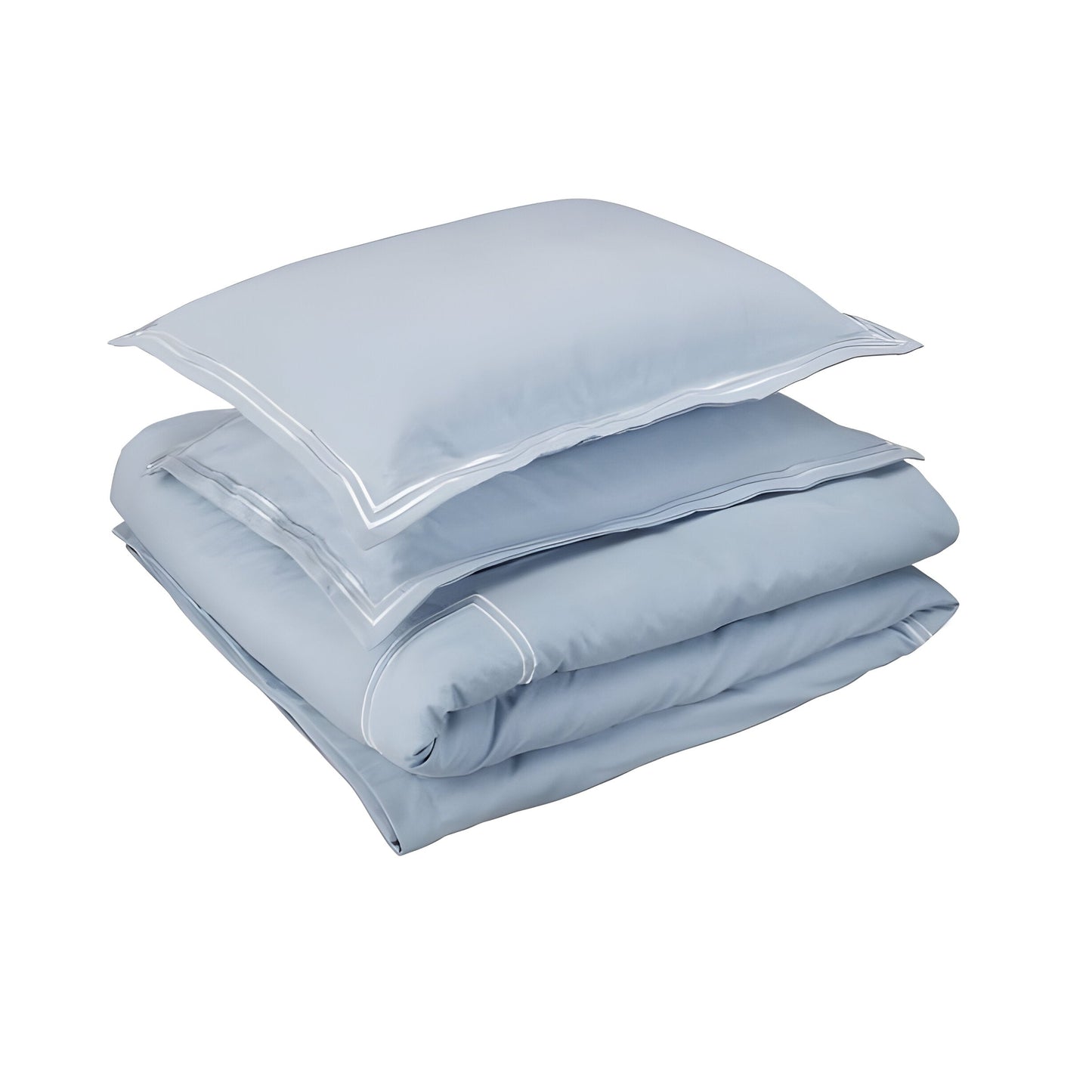 400TC Cotton Luxurious Double Embroidery Sateen Solid Duvet Cover Set