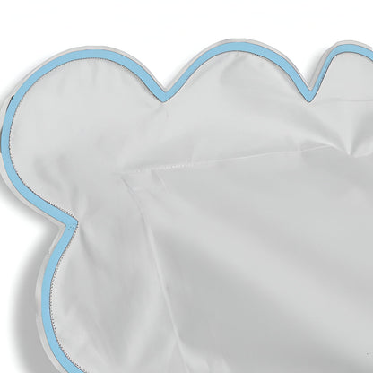 400TC Cotton Scallop Embroidery Sateen Solid Duvet Cover Set