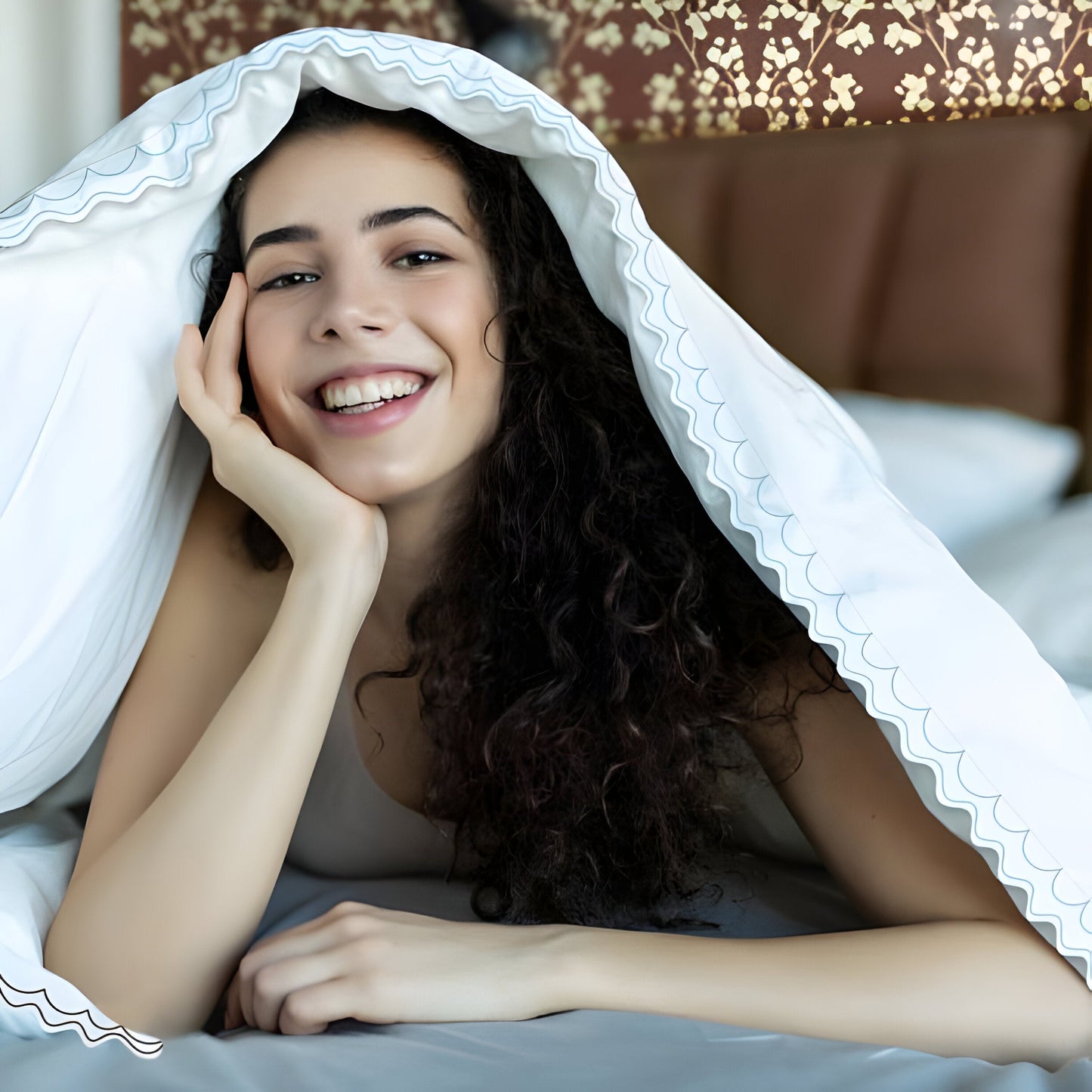 400TC Cotton Sateen Double Scallop Embroidery Duvet Cover Set